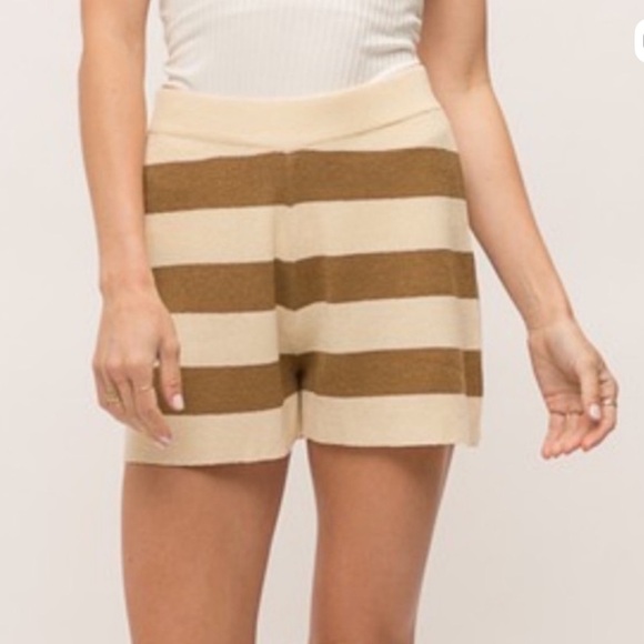 Mystree Striped Knit Shorts - Picture 1 of 7
